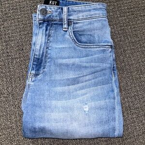 Straight leg light wash jeans